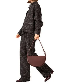 AIGNER Eliza S Hobo bag grained cow leather wine Hot