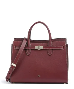AIGNER Farah L Handbag grained cow leather dark red Discount