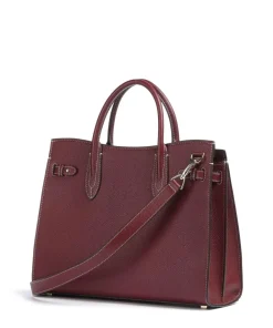 AIGNER Farah L Handbag grained cow leather dark red Discount