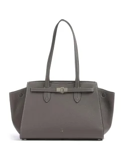 AIGNER Farah L Tote bag grained cow leather dark grey Discount