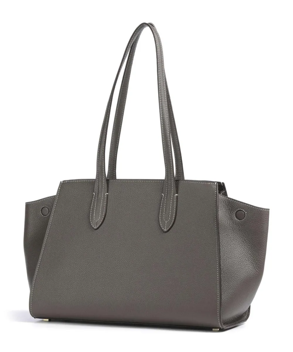 AIGNER Farah L Tote bag grained cow leather dark grey Discount