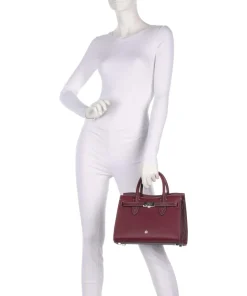 AIGNER Farah M Handbag grained cow leather dark red Clearance