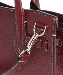 AIGNER Farah M Handbag grained cow leather dark red Clearance