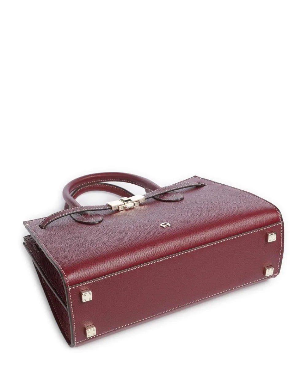 AIGNER Farah M Handbag grained cow leather dark red Clearance