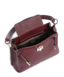 AIGNER Farah M Hobo bag grained cow leather wine Hot