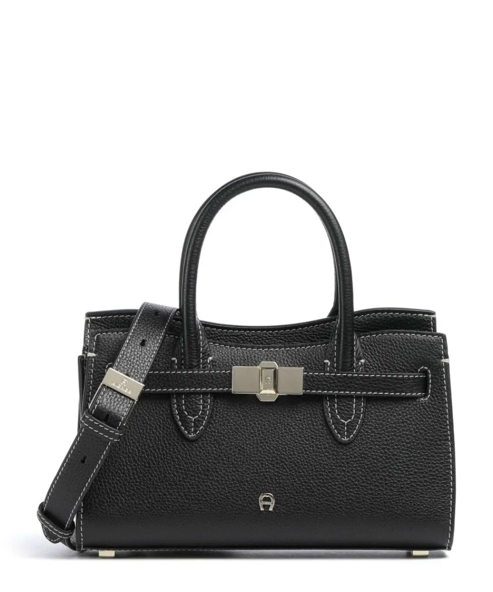 AIGNER Farah S Handbag grained cow leather black Outlet