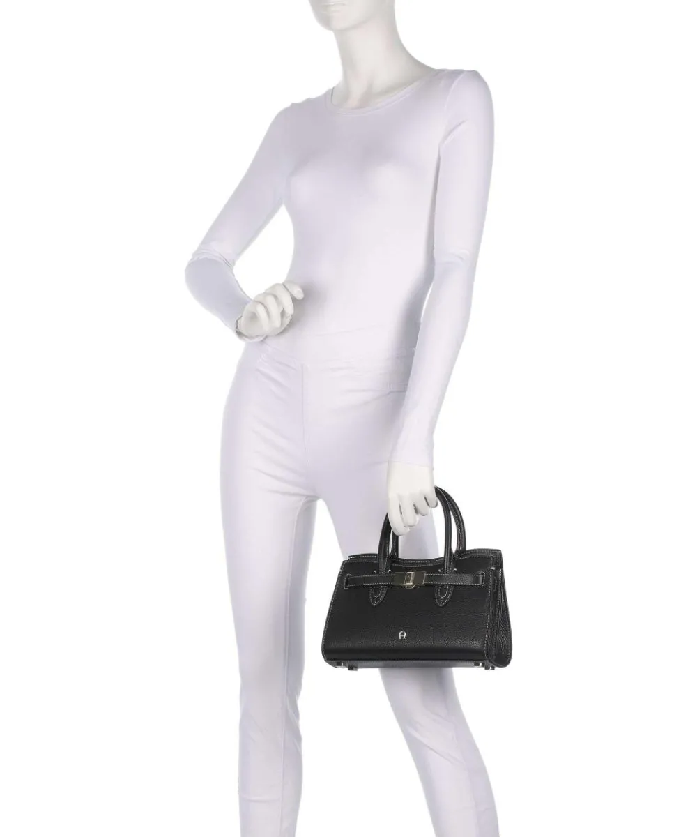 AIGNER Farah S Handbag grained cow leather black Outlet