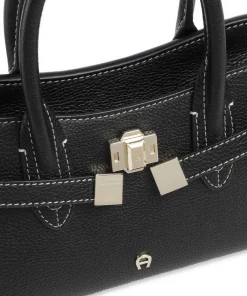 AIGNER Farah S Handbag grained cow leather black Outlet