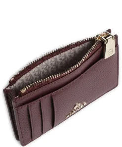 AIGNER Fashion Credit card holder grained cow leather dark red
