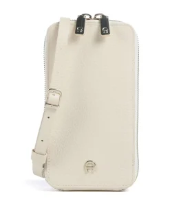 AIGNER Fashion Phone bag grained leather cream Clearance