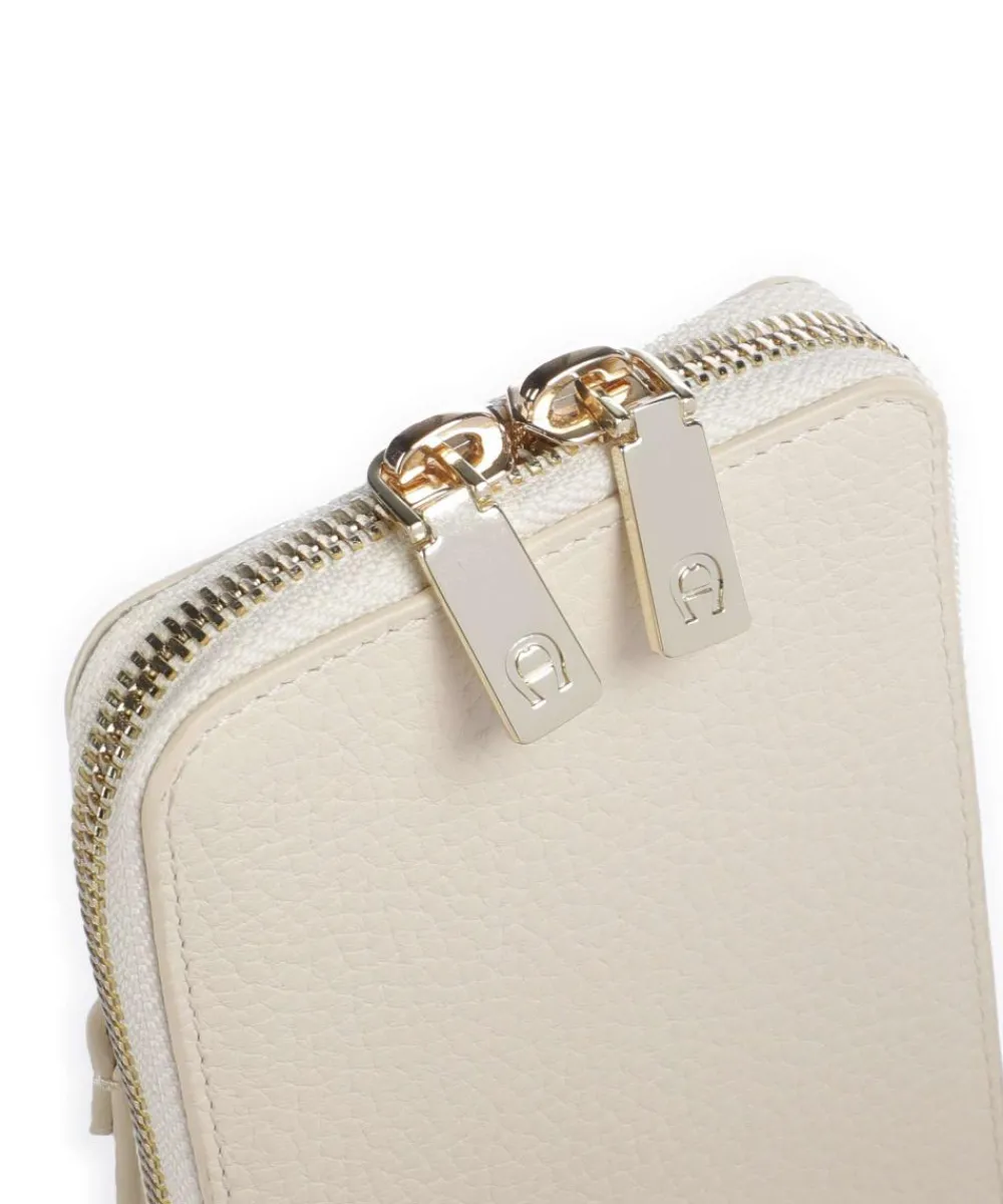 AIGNER Fashion Phone bag grained leather cream Clearance