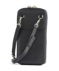 AIGNER Fashion Phone bag grained leather black Outlet