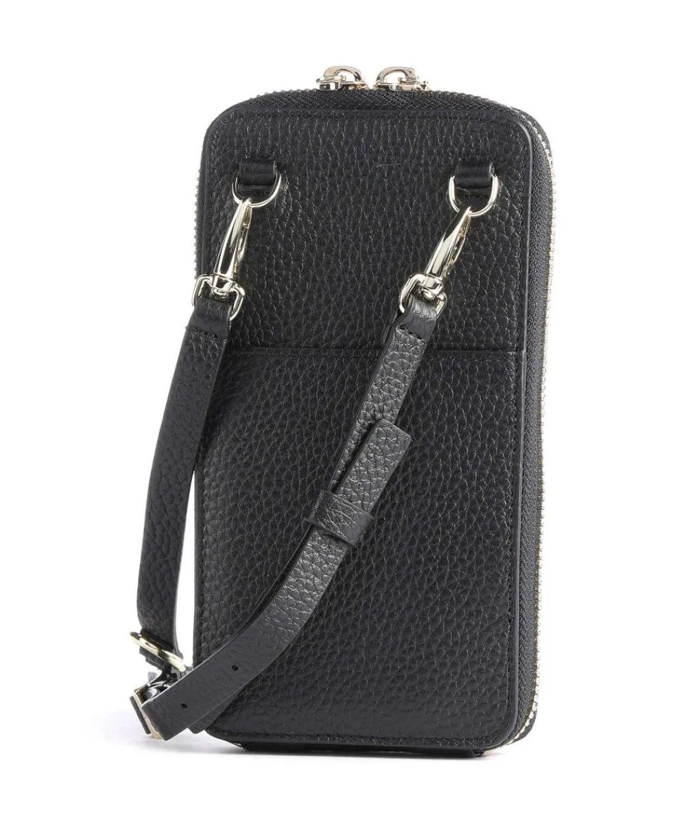 AIGNER Fashion Phone bag grained leather black Outlet