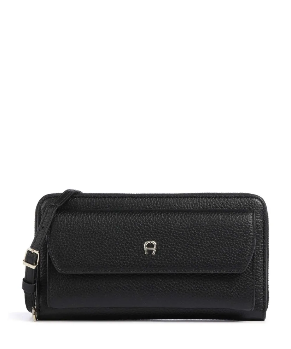 AIGNER Fashion Wallet grained leather black Discount
