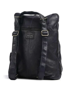 Taschendieb Wien Glücksbrücke 1 Backpack bag grained cow leather dark blue Outlet