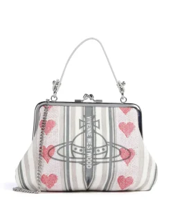 Vivienne Westwood Granny Frame Linen Hearts Stripes Crossbody bag fabric multicolour Outlet