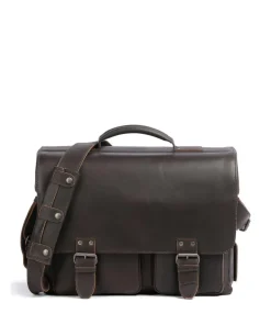 Aunts & Uncles Hunter Big Finn Briefcase 15″ buffalo leather dark brown Sale