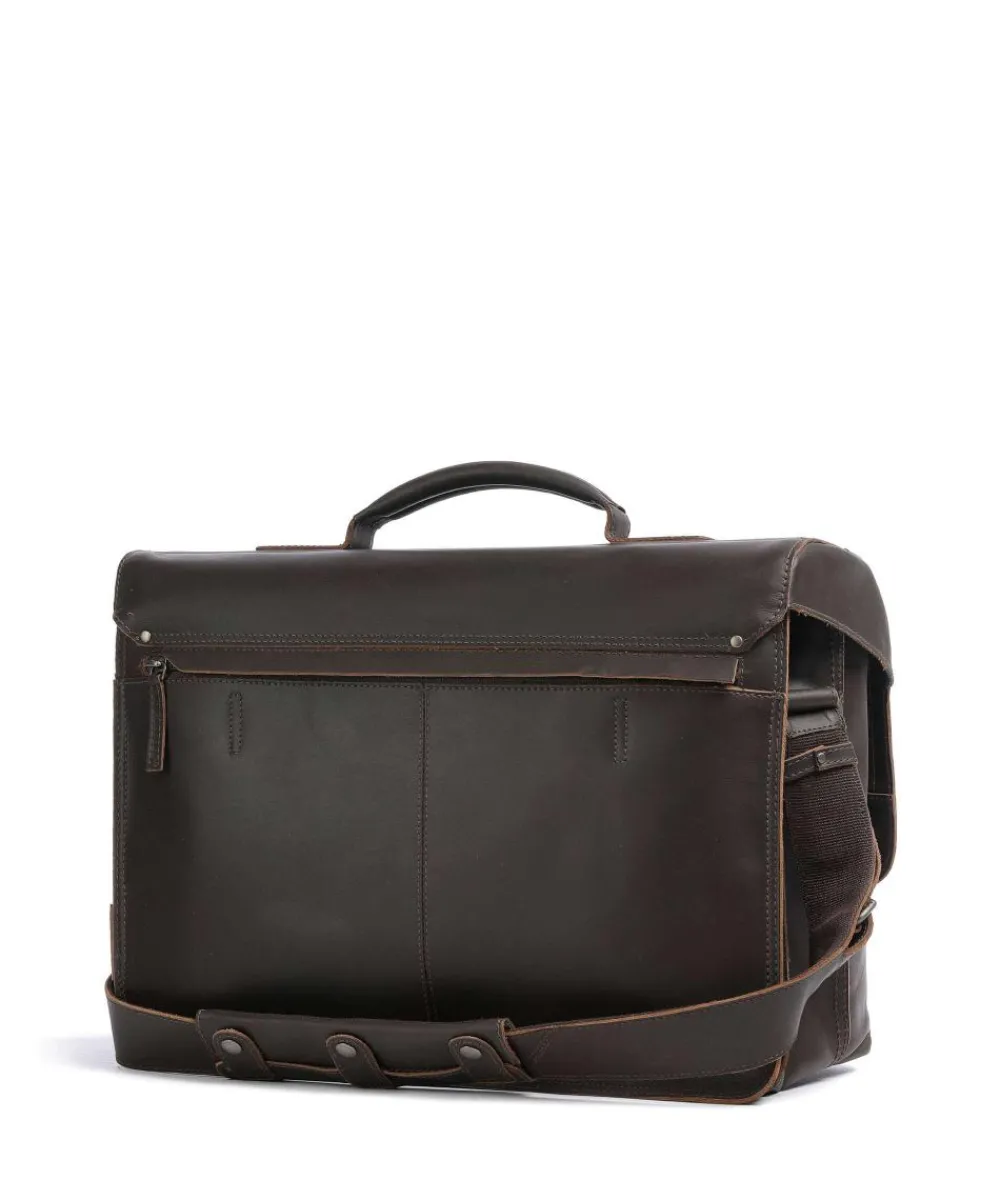 Aunts & Uncles Hunter Big Finn Briefcase 15″ buffalo leather dark brown Sale