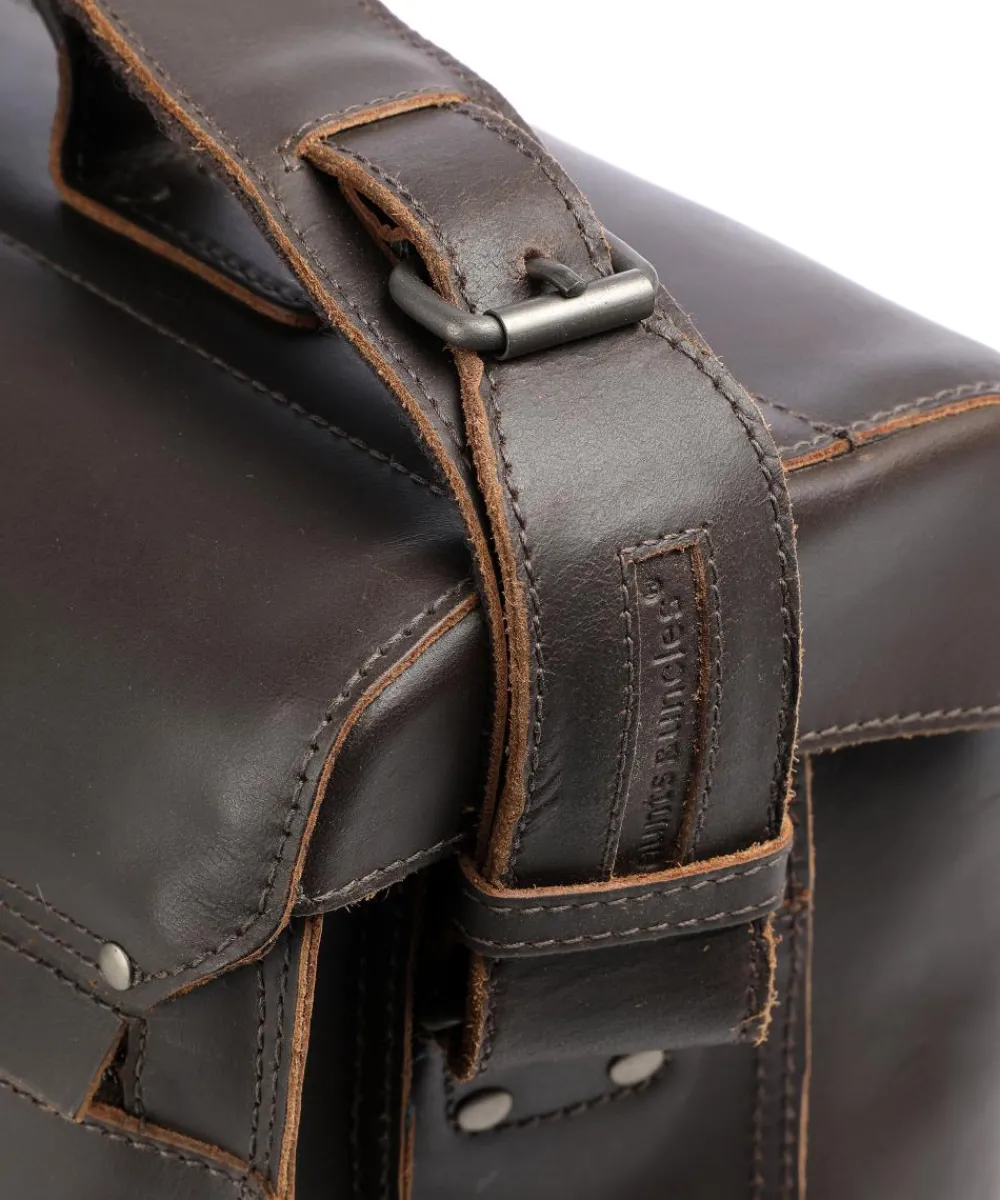 Aunts & Uncles Hunter Big Finn Briefcase 15″ buffalo leather dark brown Sale