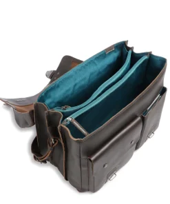 Aunts & Uncles Hunter Big Finn Briefcase 15″ buffalo leather dark brown Sale