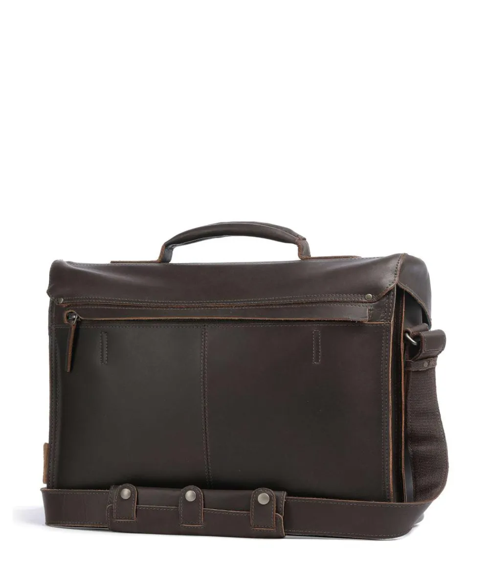 Aunts & Uncles Hunter Finn Briefcase 14″ buffalo leather dark brown Best