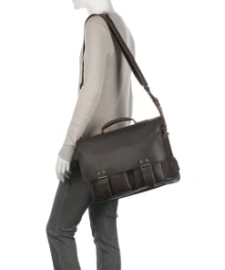 Aunts & Uncles Hunter Finn Briefcase 14″ buffalo leather dark brown Best