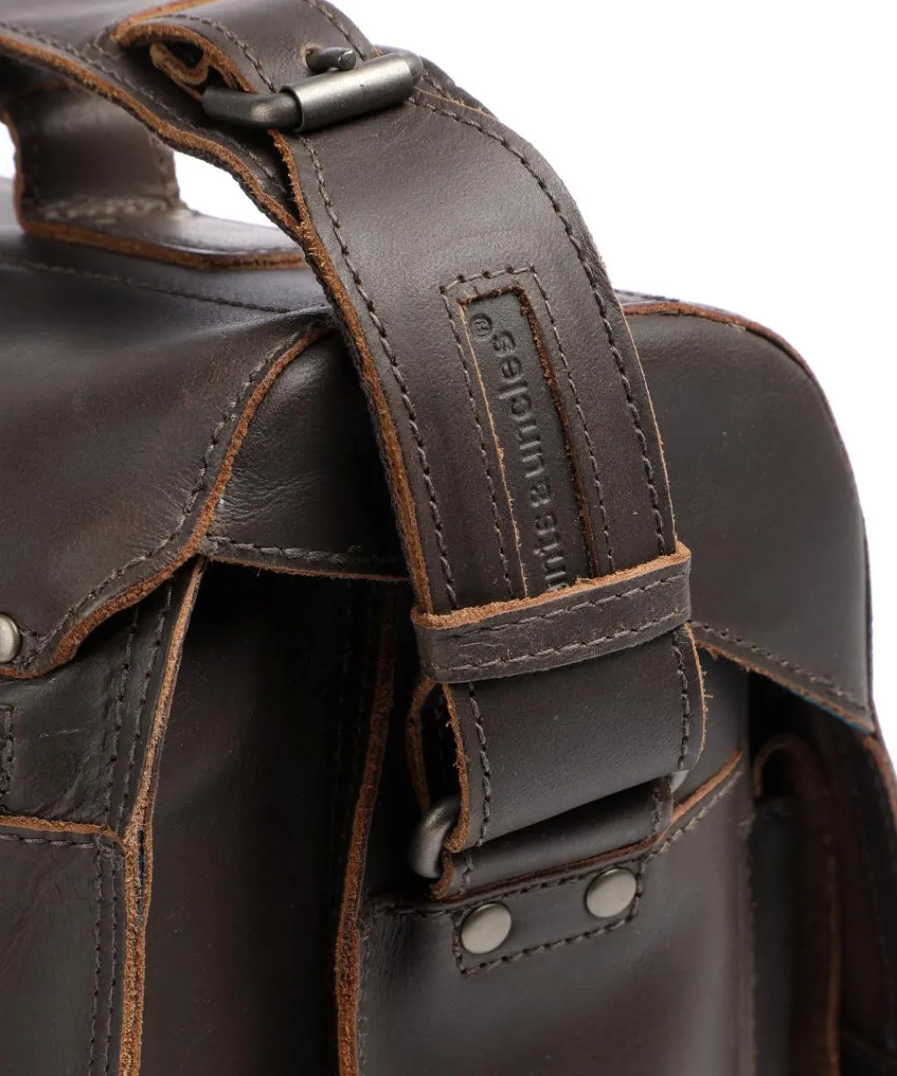 Aunts & Uncles Hunter Finn Briefcase 14″ buffalo leather dark brown Best