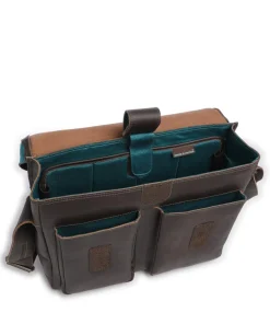Aunts & Uncles Hunter Nick Briefcase 14″ buffalo leather dark brown Discount