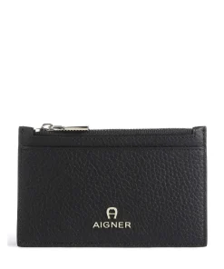 AIGNER Ivy Credit card holder grained cow leather black Online