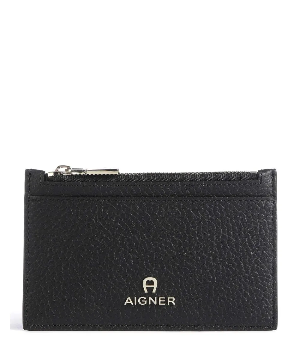 AIGNER Ivy Credit card holder grained cow leather black Online