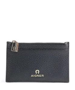 AIGNER Ivy Credit card holder grained cow leather dark blue Discount