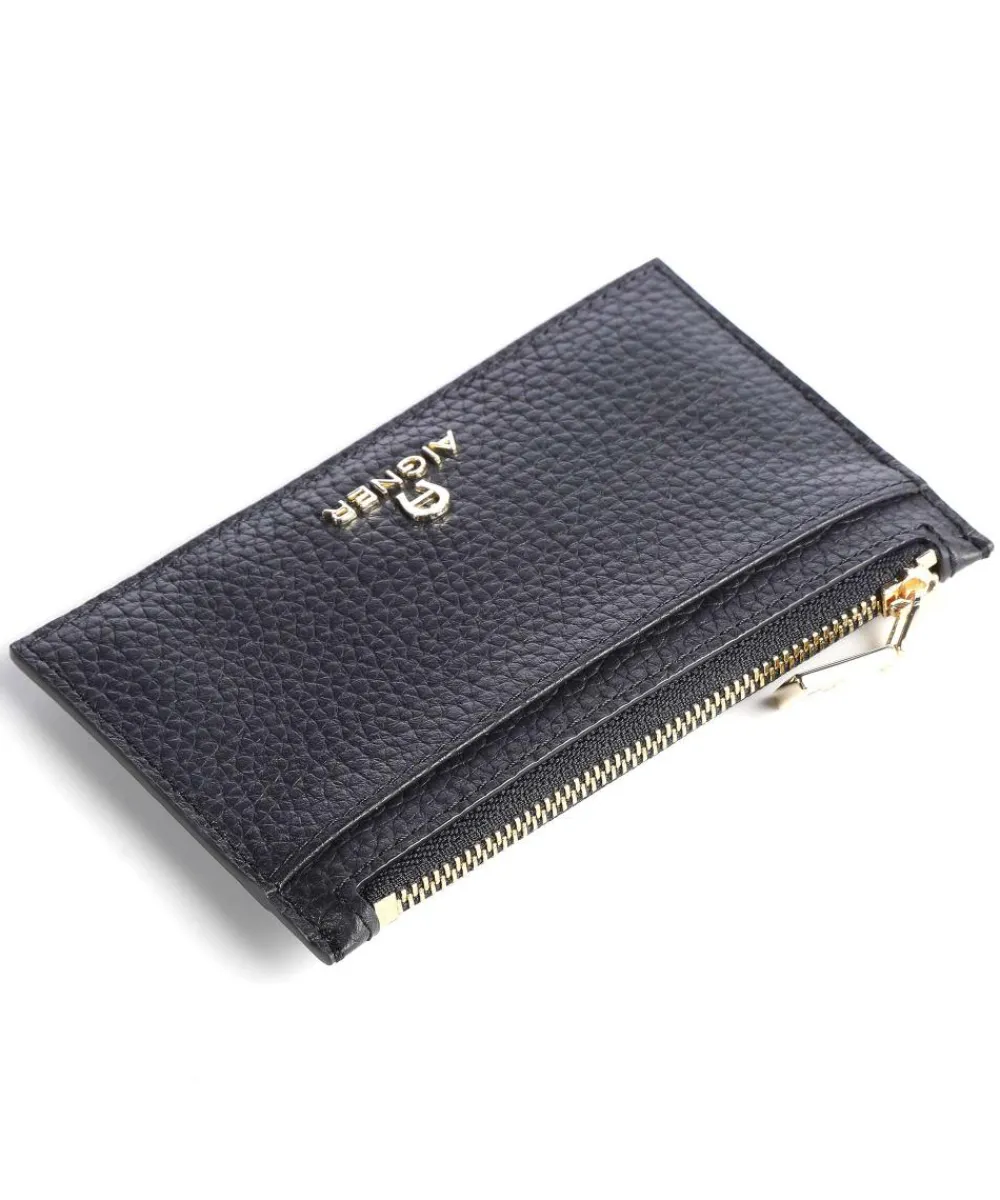 AIGNER Ivy Credit card holder grained cow leather dark blue Discount