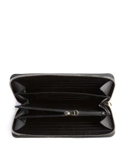 AIGNER Ivy Wallet grained cow leather black New