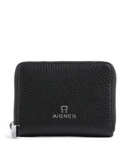 AIGNER Ivy Wallet grained leather black Clearance
