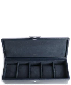 Le Tanneur Jewelry box grained leather navy Discount