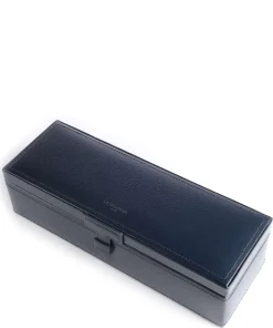 Le Tanneur Jewelry box grained leather navy Discount