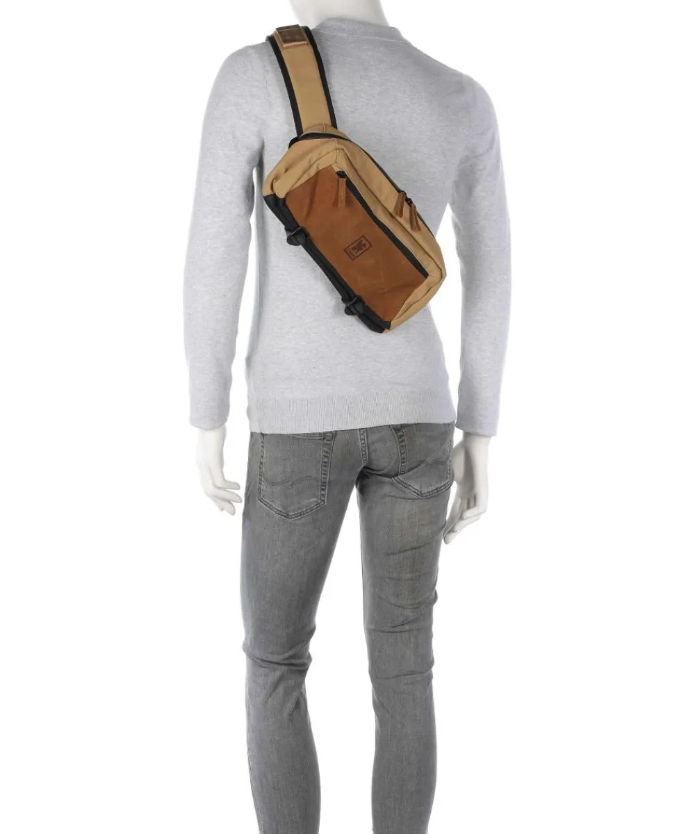 Chrome Kadet Mini Suede Sling bag cotton, brushed cow leather light brown Outlet