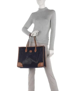 Best Life Tote bag 14″ fabric, grained leather Tote Bags