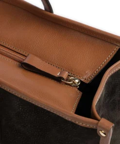 Sale Life Tote bag 14″ fabric, grained leather Tote Bags