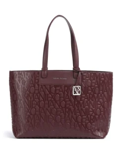 Armani Exchange Liz Monogram L Tote bag imitation leather wine Outlet