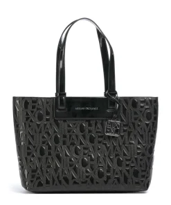 Armani Exchange Liz Patent M Tote bag imitation leather black Best