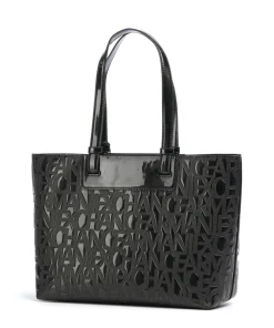 Armani Exchange Liz Patent M Tote bag imitation leather black Best