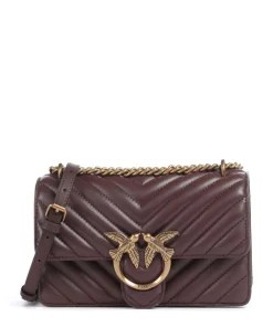 Pinko Love One Mini Shoulder bag fine grain leather wine Clearance
