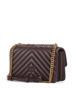 Pinko Love One Mini Shoulder bag fine grain leather wine Clearance