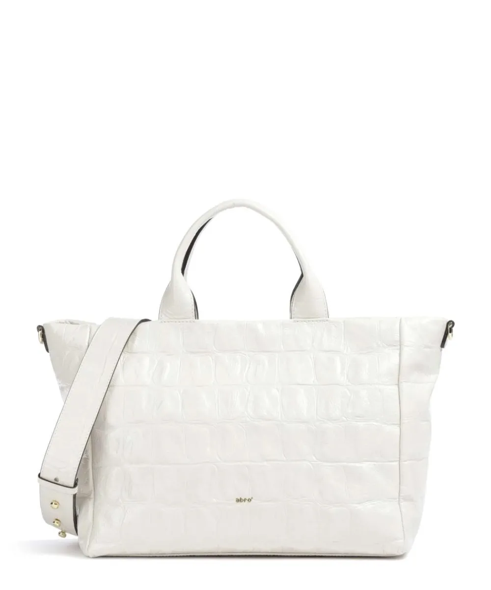 Abro Maxi Cocco Mia Handbag embossed cow leather cream New