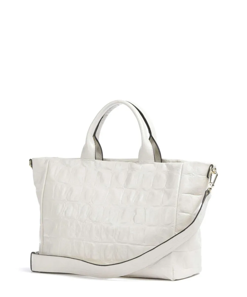 Abro Maxi Cocco Mia Handbag embossed cow leather cream New