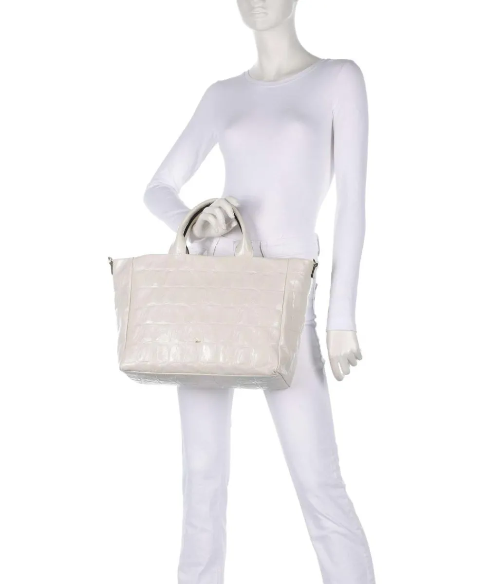 Abro Maxi Cocco Mia Handbag embossed cow leather cream New
