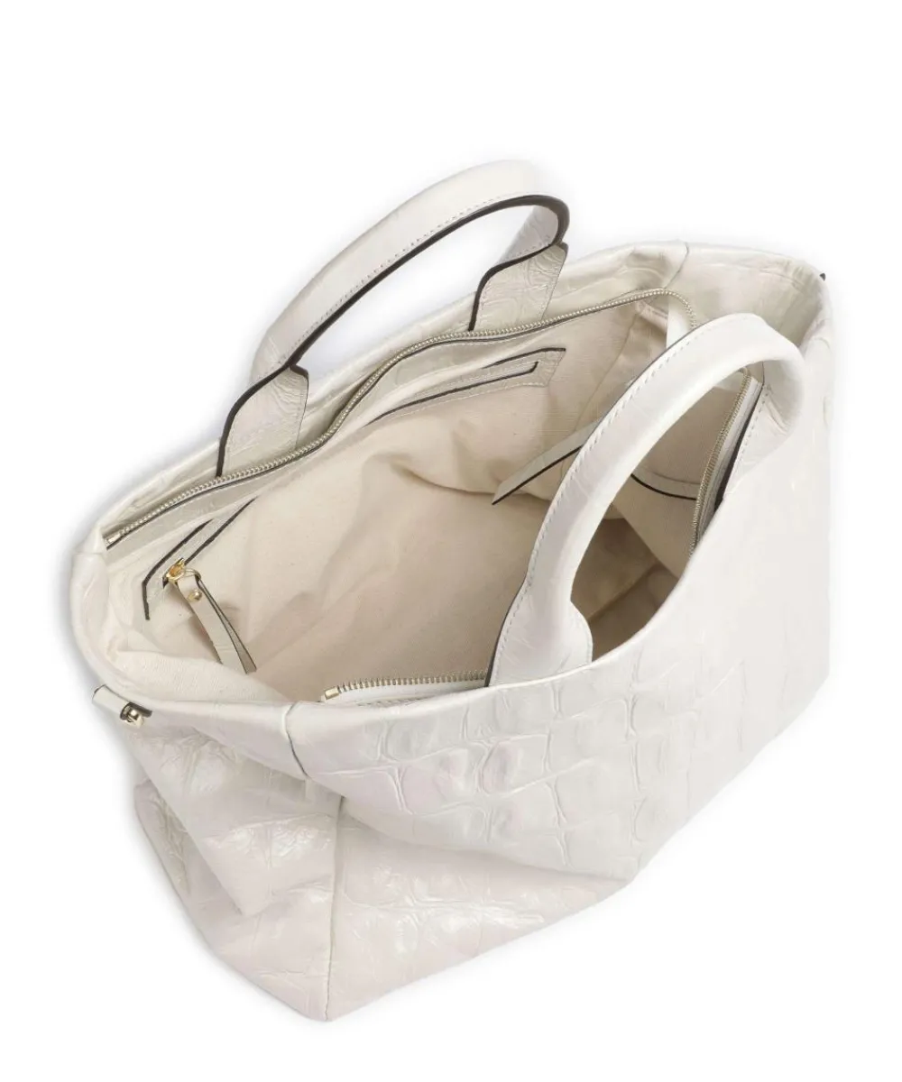 Abro Maxi Cocco Mia Handbag embossed cow leather cream New