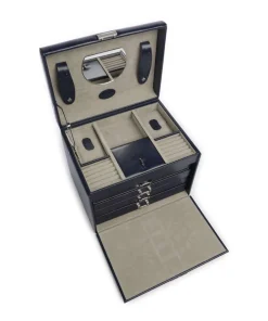 Windrose Merino Jewelry box imitation leather dark blue New