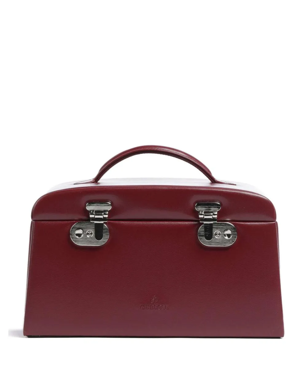 Windrose Merino Jewelry box imitation leather dark red Hot